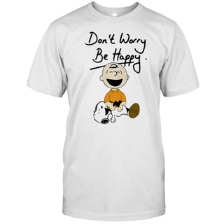 เสื้อยืดโอเวอร์ไซส์Gildan เสื้อยืด พิมพ์ลาย Dont Happy Be Happy Snoopy สําหรับทุกเพศS-3XL