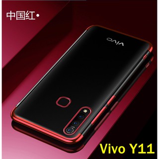 Case Vivo Y11 / Y12 / Y15 /Y17 เคสนิ่ม ขอบสีหลังใส เคสกันกระแทก สวยและบาง TPU CASE เคสซีลีโคน สินค้าใหม่ ส่งจากไทย