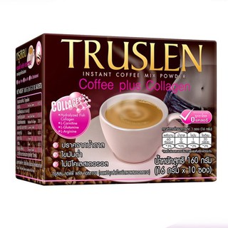 กาเเฟ Truslen Coffee Plus collagen (ของแท้100%) กาแฟทรูสเลน คอฟฟี่ พลัส คอลลาเจน (1กล่องมี 10 ซอง) [20251]