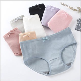 ภาพขนาดย่อของสินค้าสินค้าพร้อมส่งจากไทย Angle Bra  (N470) กางเกงในผ้าร่องสีพาสเทลแต่งโบว์ สินค้าคุณภาพดี น่ารัก นุ่มสบาย