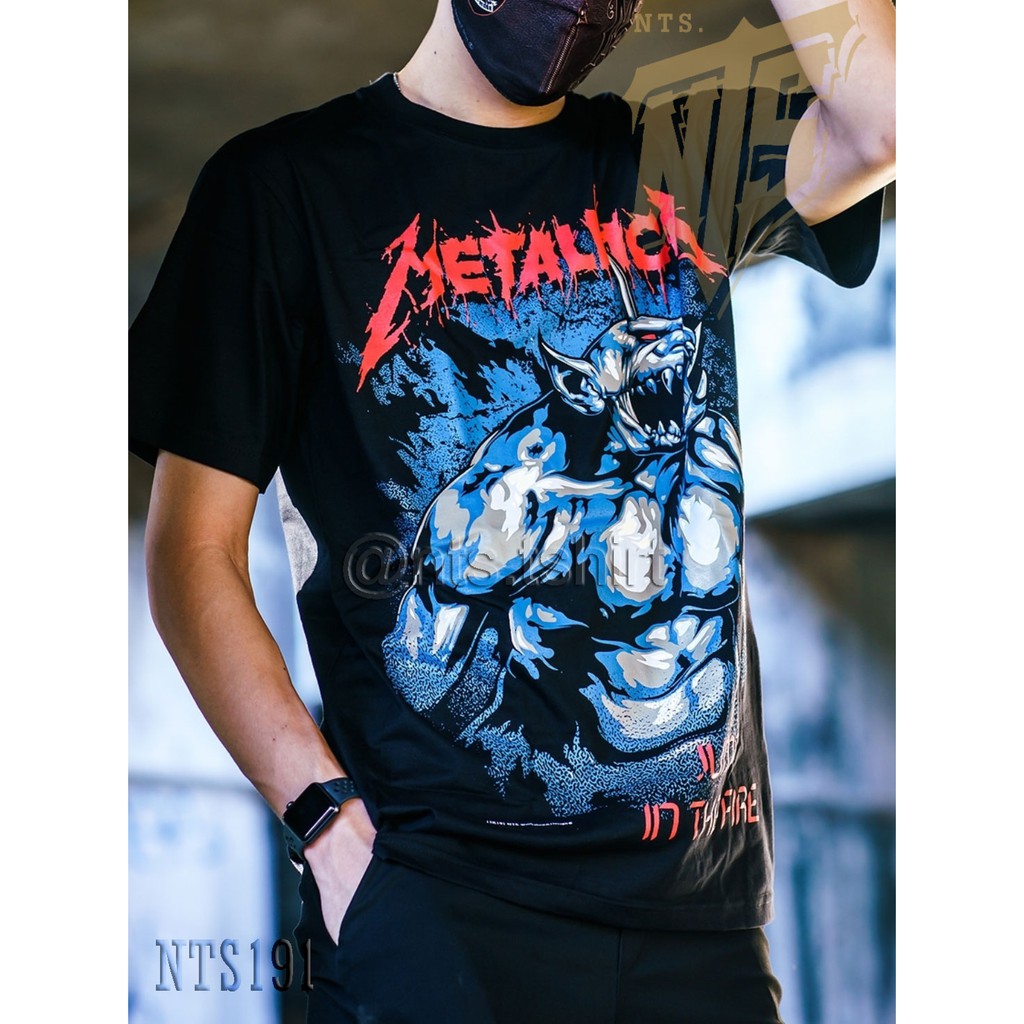 เสื้อยืดผ้าฝ้ายพรีเมี่ยม-191-metallica-rock-เสื้อยืด-เสื้อวง-เสื้อดำ-สกรีนลายอย่างดี-ผ้าหนานุ่ม-ไม่หดไม่ย้วย-t-s