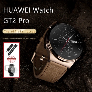 สินค้า สายนาฬิกาข้อมือหนัง สีพื้น สําหรับ Huawei Watch GT2 Pro GT2 Magic 2 ขนาด 46 มม.