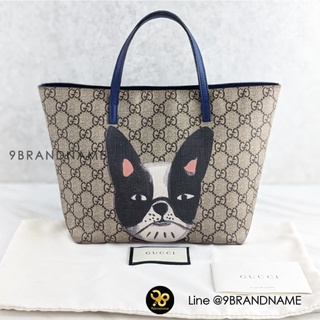 กระเป๋า มือสองของแท้U​S​E​D G​U​C​C​I​ Children Tote French bulldog Tote kids ​