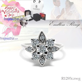Finejewelthai แหวนเพชรCZ-แหวนเงินแท้-แหวนแต่งงาน-Diamond-CZ-Silver-Ring - Valentine Gift98