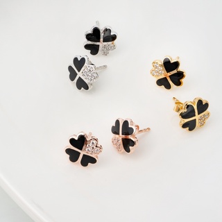 AR-Kang Collection***ต่างหู-Black Agate, White Cz AAAAA (เงินแท้92.5%)