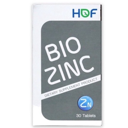 ถูกมาก-hof-bio-zinc-ไบโอซิงค์-บำรุงผิว-บำรุงผม-ลดสิว-biozinc-ขนาด-30-เม็ด