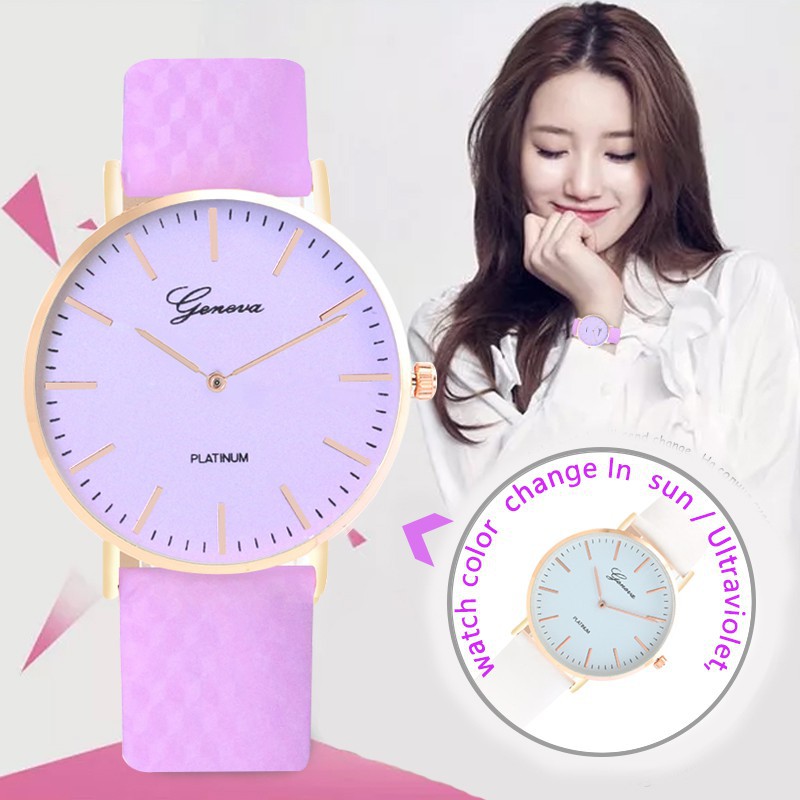 ภาพหน้าปกสินค้านาฬิกาแฟชั่นสตรี นาฬิกาผู้หญิงเกาหลี สายรัดข้อมือสามารถเปลี่ยนสี จากร้าน shoppingfun2.th บน Shopee