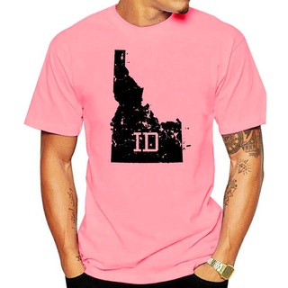 เสื้อยืดคอกลม ผ้าฝ้าย พิมพ์ลายแผนที่ Idaho State Map ID Abbreviation แฟชั่นสําหรับผู้ชาย และผู้หญิงสามารถปรับแต่งได้