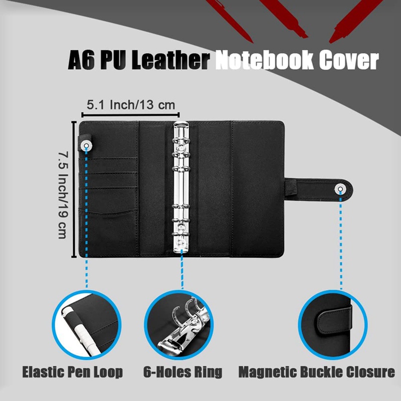 a6-notebook-budget-binder-with-pu-leather-cover-8-plastic-binder-pockets-and-24-expense-budget-sheets-black