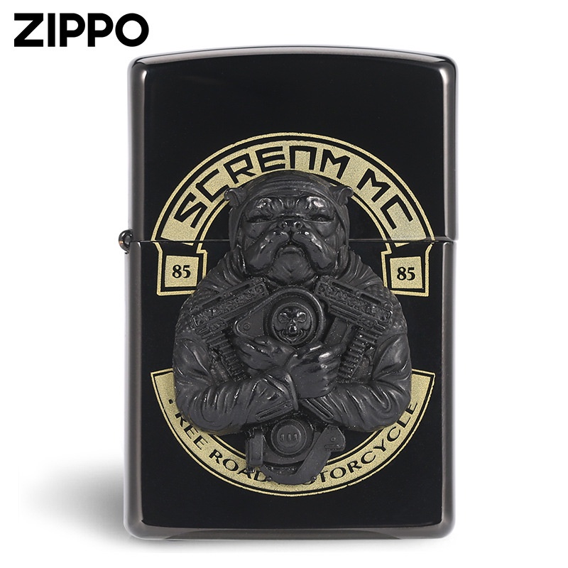 zippo-zippo-ของแท้-zippo-ไฟแช็กของแท้จากอเมริกา-valkyrie-titanium-black-bully-dog-valkyrie-sticker-ไฟแช็กน้ำมันก๊าดก