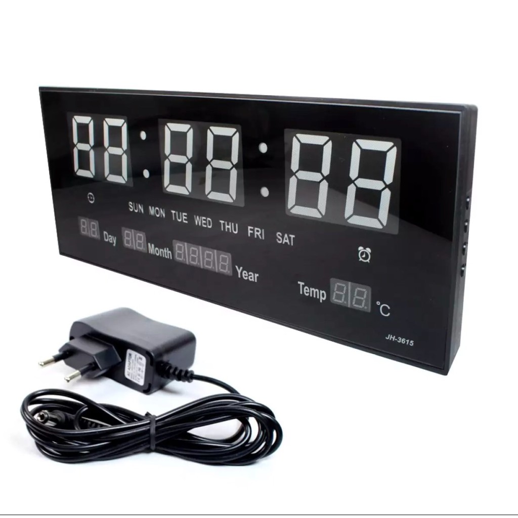 ส่งฟรีเคอรี่-นาฬิกาดิจิตอลled-number-clock-แขวนผนัง-รุ่น3615-ขนาด36x15x3cm-ตัวเลขสีแดง