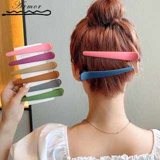 Solid Color Frosted Non-marking Plastic DIY Elegant Makeup Hair Clip