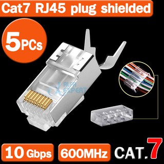 หัว RJ45 ตัวผู้ CAT7  ( ใช้แทนหัว CAT5e , CAT6 , CAT6a ได้ ) 5PCs RJ45 Connector Network Cable Connector Cat7 RJ45 plug