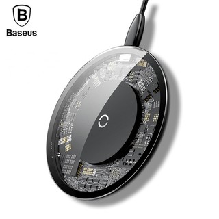 Baseus ที่ชาร์จไร้สาย ของแท้ Quick Wireless Charger 10W เทคโนโลยี QI ชาร์จไวกว่าด้วยแป้นกระจก 5V/2A for iPhone