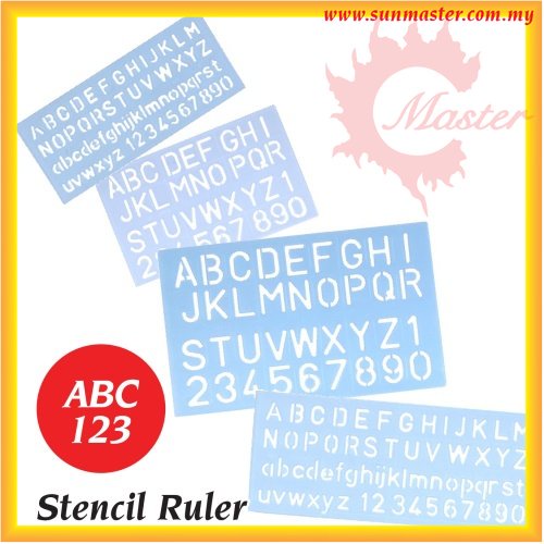 ไม้บรรทัดลายฉลุตัวอักษรภาษาอังกฤษ ไม้บรรทัด ABC (STENCIL ALPHABET ...