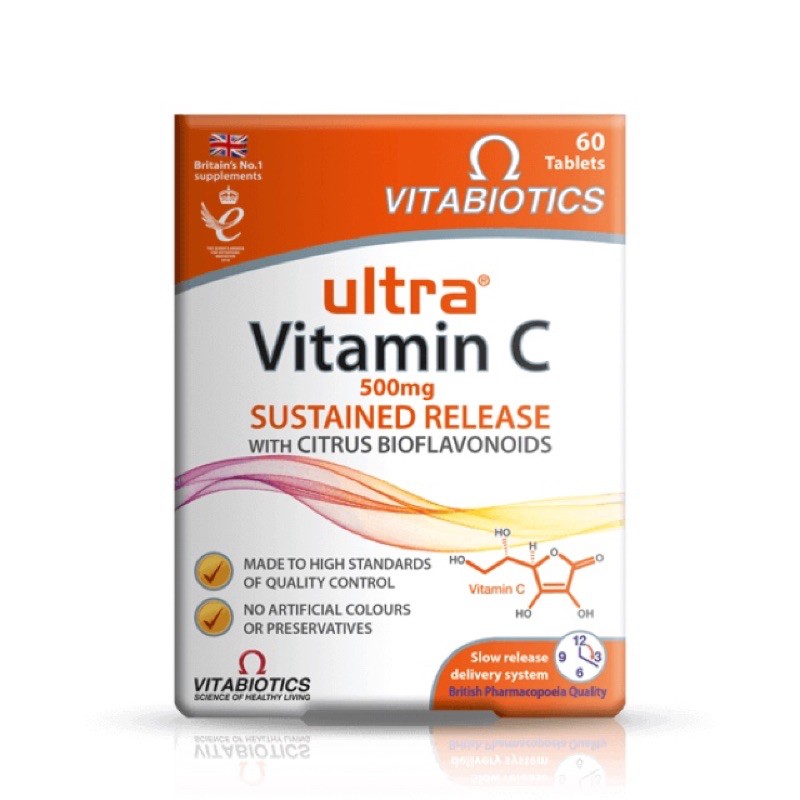 pre-order-วิตามินซีชนิดเม็ดสำหรับผู้ใหญ่-vitabiotics-ultra-vitamin-c-sustained-release-60-tablets