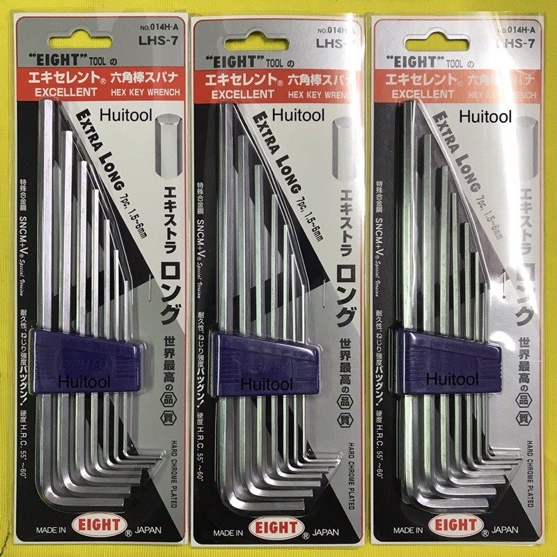 eight ประแจหกเหลี่ยมยาว ประแจแอล 7ตัว/ชุด รุ่นLHS7หัวตัด made in japan