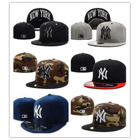 ภาพหน้าปกสินค้าคุณภาพดี MLB NE นิวยอร์ก NY Yankees ผู้ชาย ผู้หญิง แฟชั่น SnapBack หมวก Snap ปิดด้านหลัง เต็มรูปแบบ พอดี หมวก