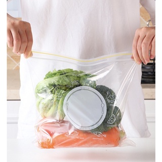 ถุงซิปล็อคอาหารในตู้เย็น ถุงเก็บความสด ถุงซิปใส พร้อมช่องเขียนชื่อและวันหมดอายุ มี3ขนาด