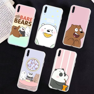 เคสโทรศัพท์มือถือแบบใสลายหมีสําหรับ Samsung A01 Core A02 A02S M02 A12 A32 A42 A52 A72