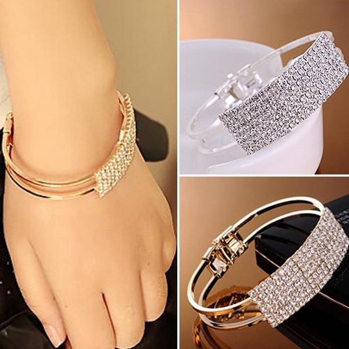 ราคาและรีวิวกำไลข้อมือสตรีใหม่กำไลข้อมือคริสตัลข้อมือ Bling Lady Gift