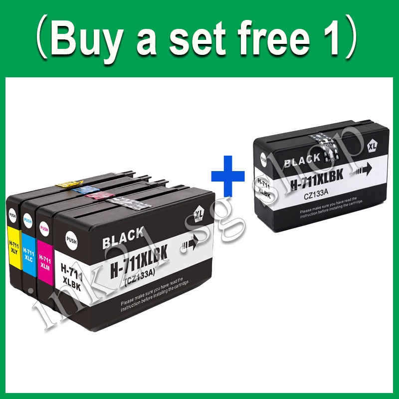 LCL Cartucce d'inchiostro Compatibile 711XL 711 XL CZ129A CZ133A 80ML High Yield (2 Nero) Sostituzione per HP Designjet T120 24 T120 610 T520 24 T520 36 T520 610 T520 914 T125 24 T530 T130 T525