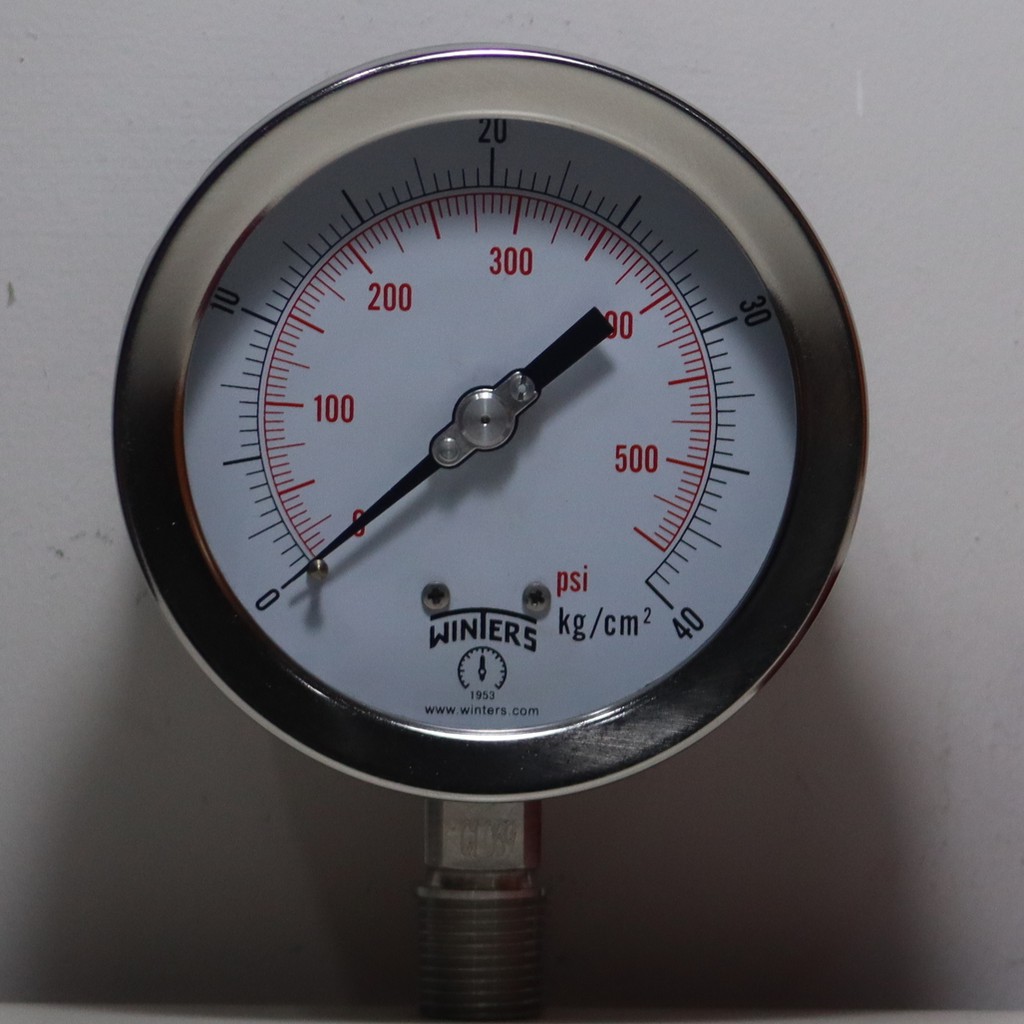 Pressure Gauge SS316 4" , 1/2" NPT , 040 kg/cm2/0550psi Shopee Thailand