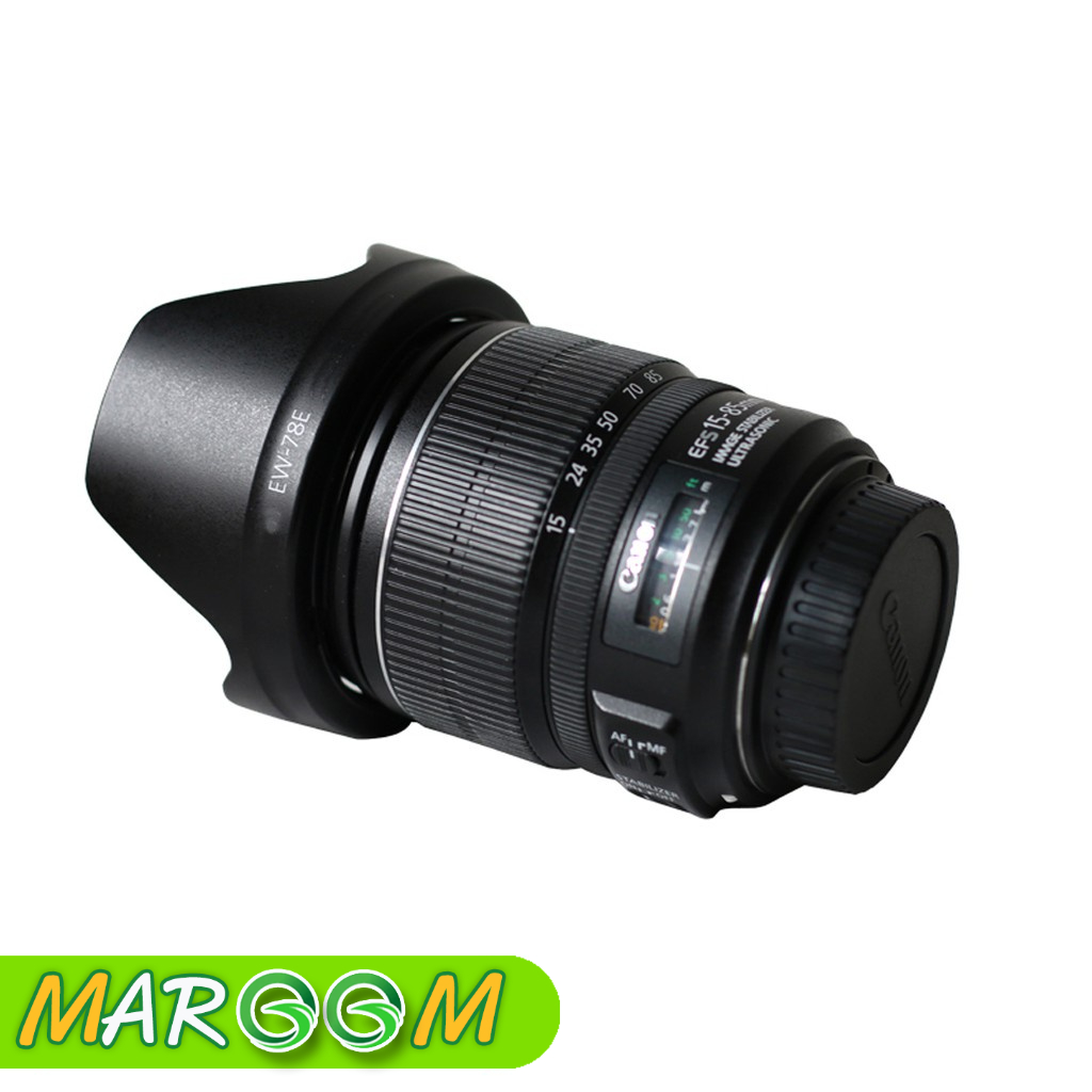 5minTECH EW-78E Lens Hood Replacement – For Canon EF-S 15-85mm F/3.5-5.6 IS USM – 72mm Twist-On