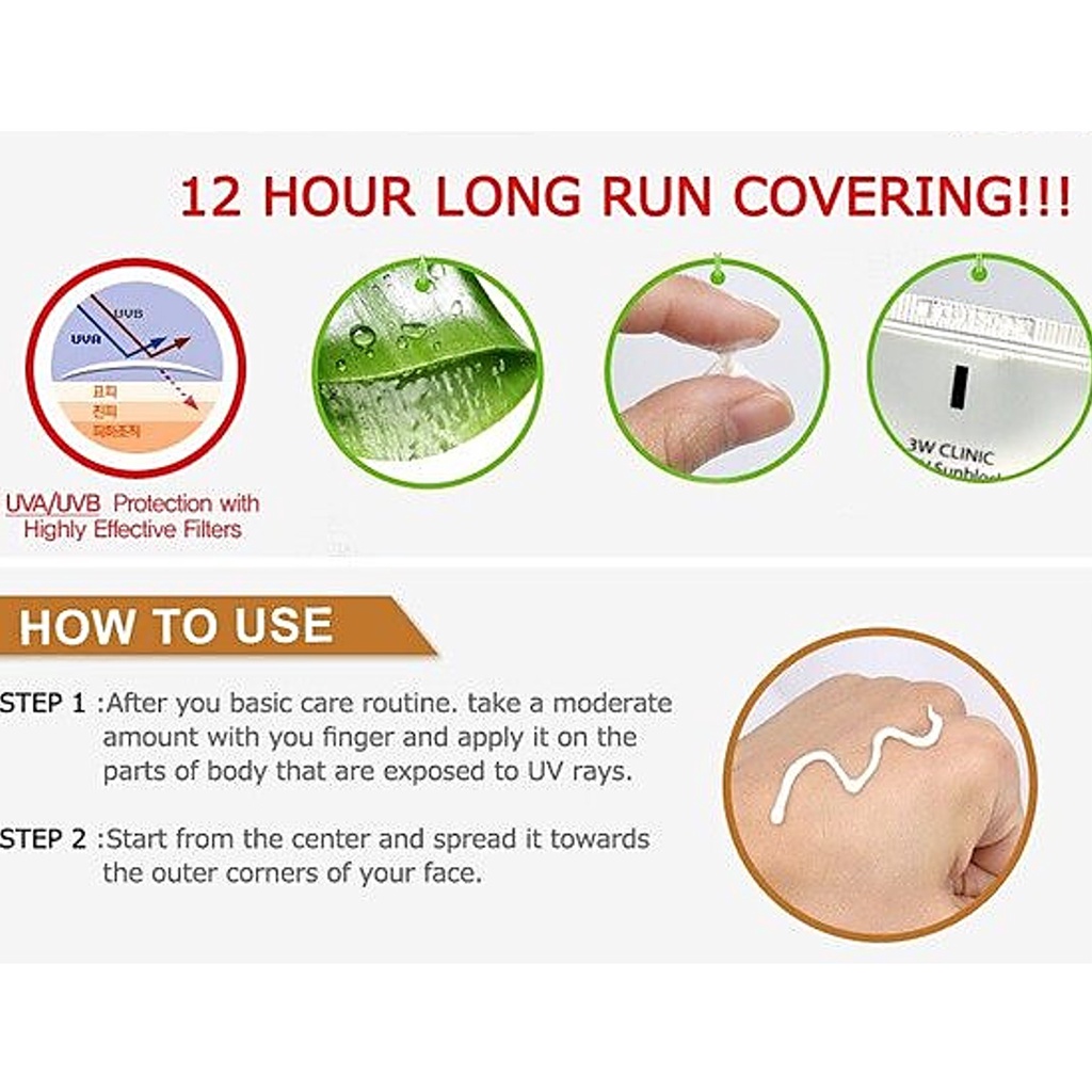 3W Clinic Intensive UV Sunblock Cream SPF50 PA+++ 70ml  ѹᴴѺ˹ͺҧҨҡբͧ | Shopee Thailand