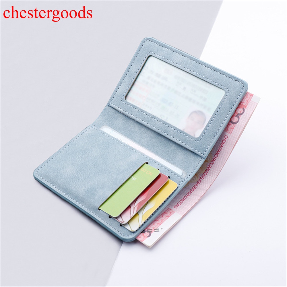 chestergoods-ใหม่-กระเป๋าสตางค์หนัง-pu-ใบสั้น-แบบบาง-ใส่บัตรได้-ขนาดเล็ก-สําหรับผู้ชาย