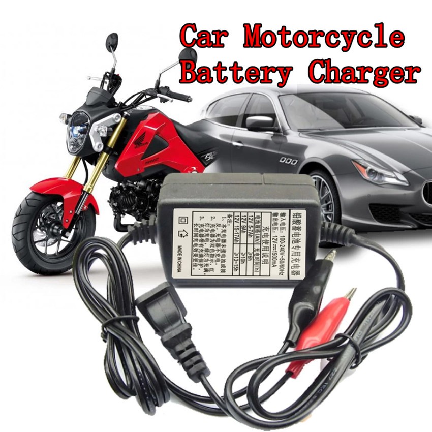 เครื่องชาร์จแบตเตอรี่-12v-sealed-lead-acid-car-motorcycle-battery-charger-rechargeable-maintainer-1ชิ้น