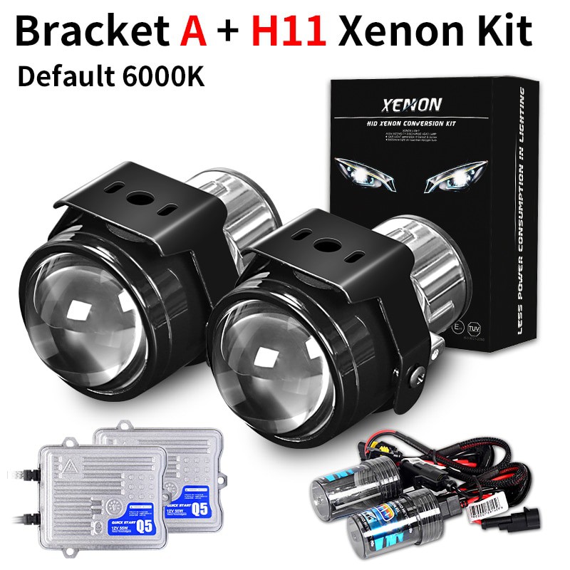 2.5 inch Fog Lights Lenses Bi-xenon Projector Use H11 HID LED Bulbs Universal Driving Lamps Spotlight Kit Car Motorcycle Tuning - 34