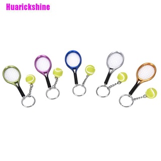 [Huarickshine] พวงกุญแจแฟชั่นพวงกุญแจโลหะรูปไม้เทนนิส 3D