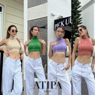 Atipashop - MOSCO KNIT CROP เสื้อครอป ครอป ไหมพรม ทรงคอเต่า สุดแซบบ มีหลายสีให้เลือก