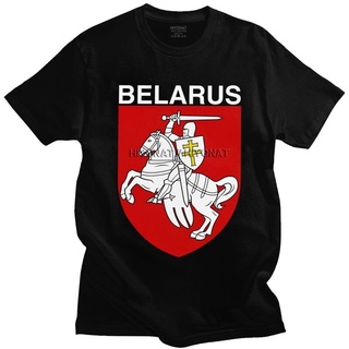 เสื้อยืดแขนสั้น ผ้าฝ้าย แบบนิ่ม พิมพ์ลายตราสัญลักษณ์ Belarus สําหรับผู้ชายสามารถปรับแต่งได้