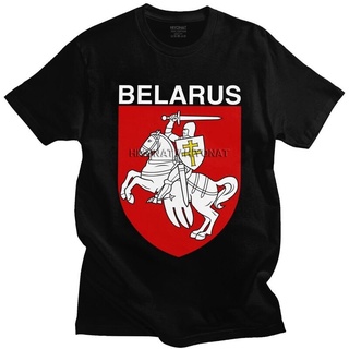 เสื้อยืดแขนสั้น ผ้าฝ้าย แบบนิ่ม พิมพ์ลายตราสัญลักษณ์ Belarus สําหรับผู้ชายสามารถปรับแต่งได้