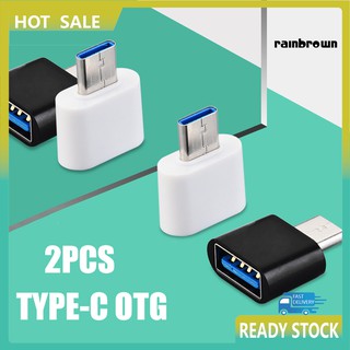 RXL ตัวแปลง Type-C เป็น USB OTG ตัวผู้ เป็นตัวเมีย ความเร็วสูง สําหรับแฟลชไดรฟ์ เมาส์ 2 ชิ้น