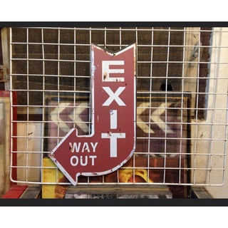 ป้ายไม้ Exit Way Out ขนาด 29x33 ซม.