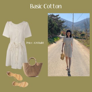 saystylist | 2097# Basic cotton dress เดรสสั้น มินิมอล