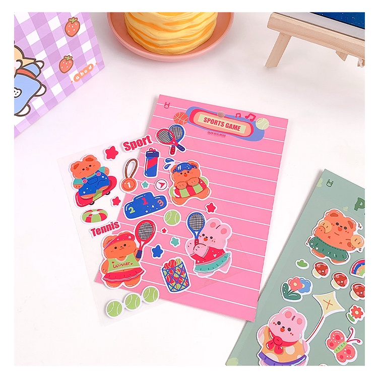 พร้อมส่ง-สติ๊กเกอร์-pvc-กันน้ำ-สติ๊กเกอร์น่ารัก-ไดคัท-diy-sticker