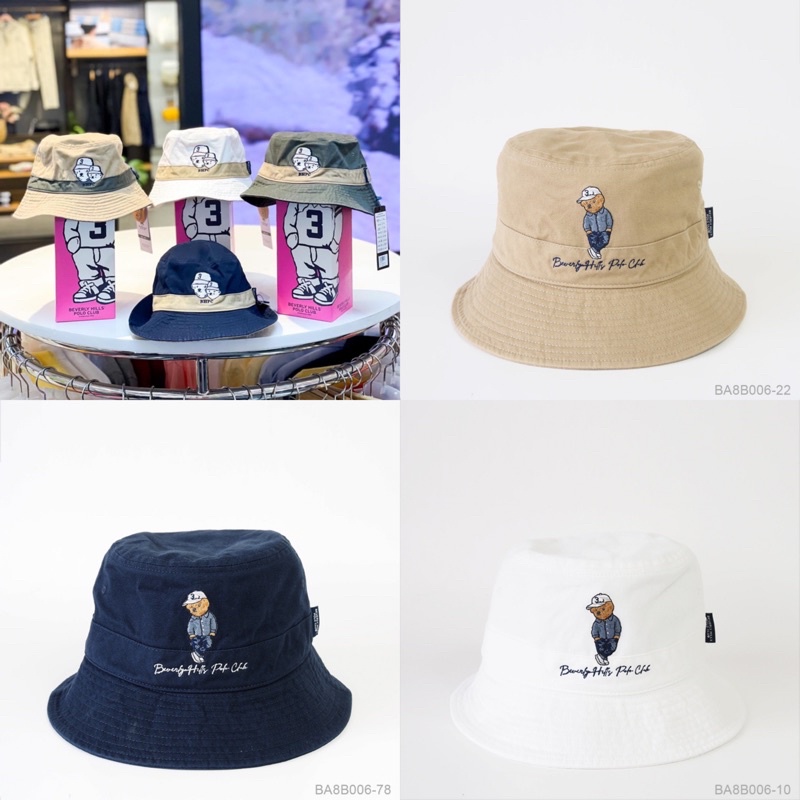 หมวกบักเก็ตโปโลหมี-classic-bear-bucket-ของแท้100-bhpc-beverlyhillspoloclub-หมวกบักเก็ตหมี