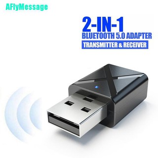 สินค้า [COD] 2-in-1 อะแดปเตอร์รับส่งสัญญาณเสียง FM บลูทูธ ไร้สาย USB สําหรับรถยนต์