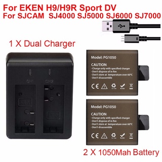 4Pcs 1050mAh Action Camera Battery with Charger For EKEN H9 H9R H3R H8PRO H8R pro For SJCAM SJ4000 SJ5000 Sport DV Batte