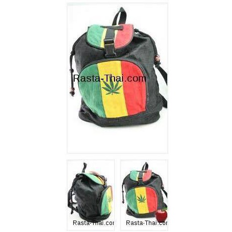 กระเป๋าเป้ราสต้า-rasta-backpack-สีเขียวเหลืองแดงปักลายใบ