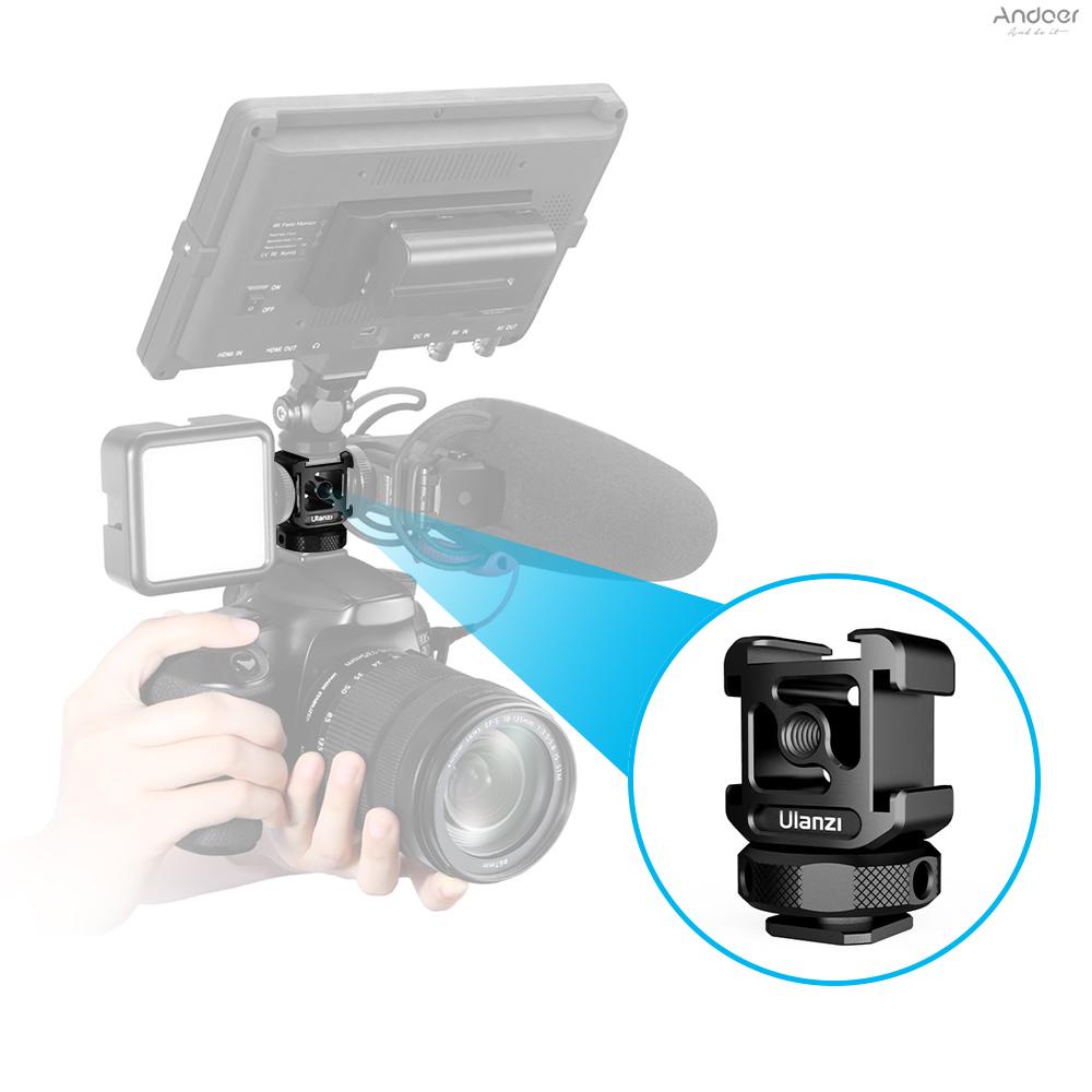 ulanzi-triple-cold-shoe-mount-adapter-aluminum-alloy-with-3-cold-shoe-dual-1-4-thread-for-camera-extension-microphone-led-light-magic-arm-mount