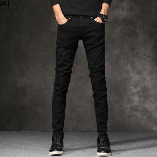 ภาพหน้าปกสินค้าPlus Size 27-36 Mens Jeans Skinny Cut Jean Black Denim Jeans Pants ที่เกี่ยวข้อง