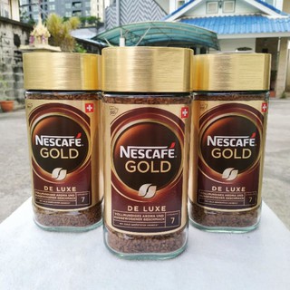 พร้อมส่ง ☕ Nescafe gold de luxe โกลด์ เดอลุค คอฟฟี่ กาแฟสำเร็จรูปชนิดฟรีซดราย 200g.
