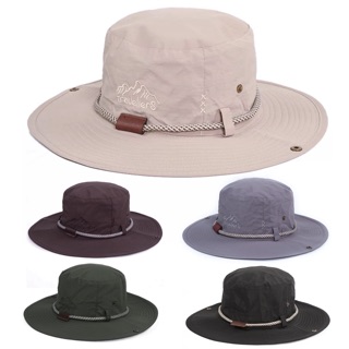 ภาพขนาดย่อของภาพหน้าปกสินค้า(XD) หมวกบักเก็ต หมวกเดินป่า หมวกกันแดด มีสายคล้องคอ จากร้าน r_nice บน Shopee