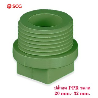 ปลั้กอุดเกลียวนอก PP-R ตราSCG ขนาด20mm-32mm.MALE ACCESS PLUG PP-R