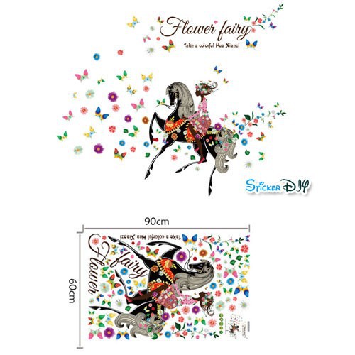 sale-transparent-wall-sticker-สติ๊กเกอร์ติดผนัง-flower-fairy